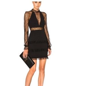 Black Filigree Lace Halter Plunge Mini Size Cocktail Dress